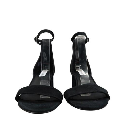 Steve Madden Shoes Womens 8 Sandal Dressy Block Heel Leather Black Ankle Strap - Picture 3 of 13